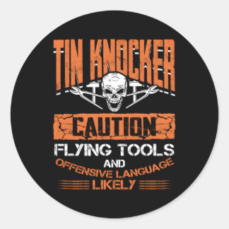 Pegatina Redonda Trabajador Metalizado de hoja para Tin Knocker