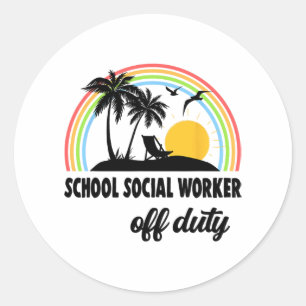 Pegatina Redonda Trabajador Social Sin Servicio Arcoiris Fin De Año