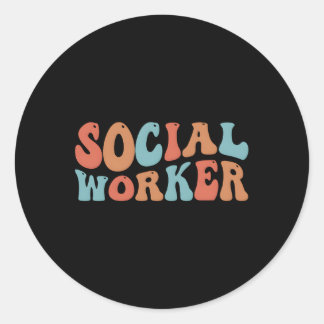 Pegatina Redonda Trabajadores sociales mes a mes