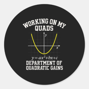 Pegatina Redonda Trabajando Mis Cuádriceps Divertido Álgebra Matemá