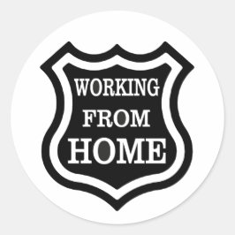 Pegatina Redonda Trabajar desde casa