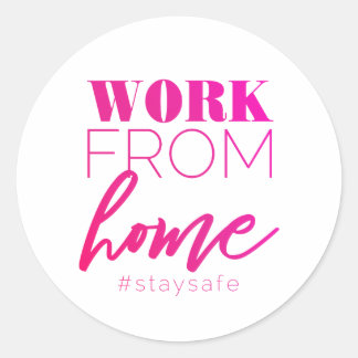 Pegatina Redonda Trabajar desde casa