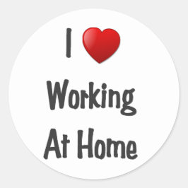 Pegatina Redonda trabajo de corazón en casa