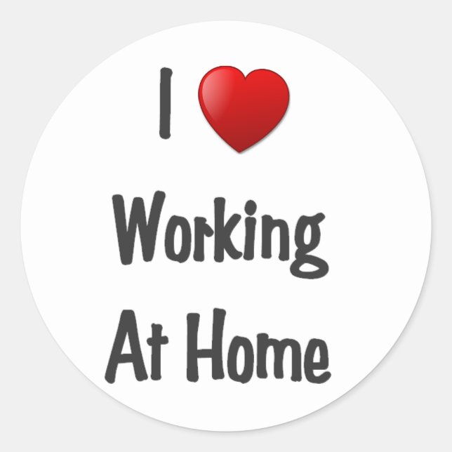 Pegatina Redonda trabajo de corazón en casa (Anverso)