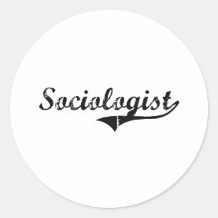 Pegatina Redonda Trabajo del profesional del sociólogo