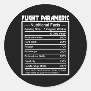 Pegatina Redonda Trabajo Título Trabajador Nutrición Hechos Flight 