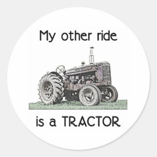 Pegatina Redonda Tractor