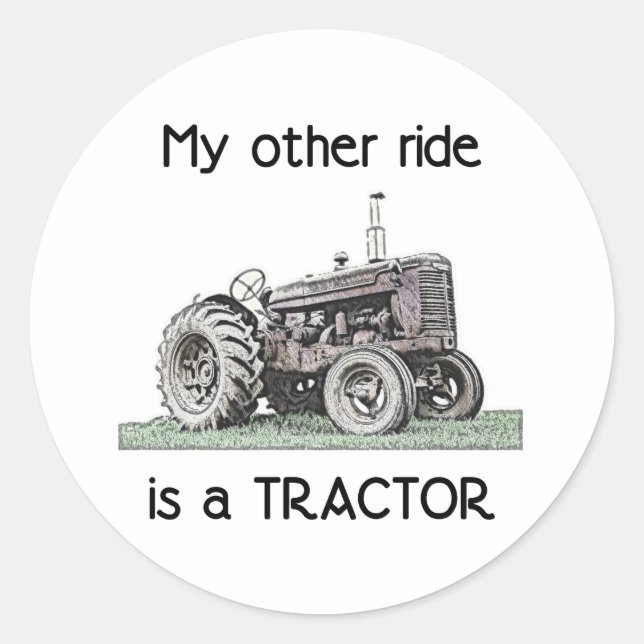 Pegatina Redonda Tractor (Anverso)