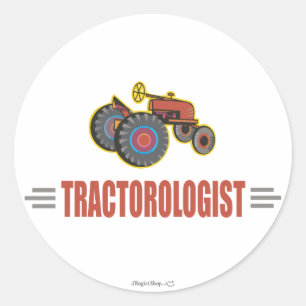 Pegatina Redonda Tractor divertido