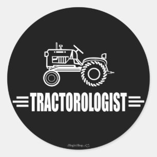 Pegatina Redonda Tractor divertido