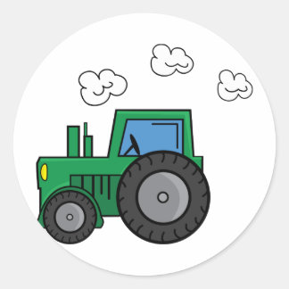 Pegatina Redonda Tractor verde