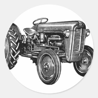 Pegatina Redonda Tractor Vintage