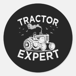 Pegatina Redonda Tractores expertos en tractores agricultor