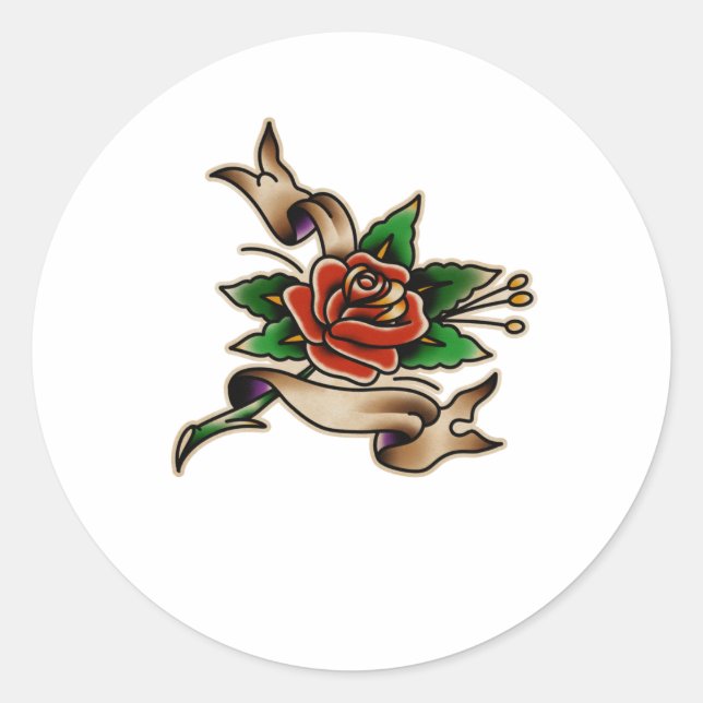 Pegatina Redonda Trad Tattoo 005 Sticker  (Anverso)