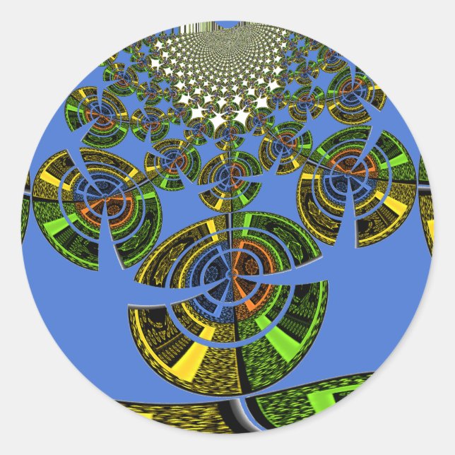 Pegatina Redonda Tradición azul (Anverso)