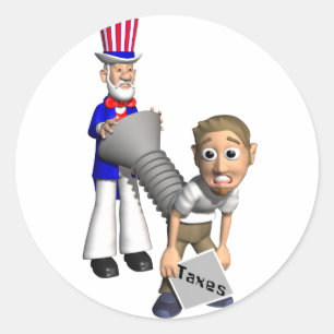 Pegatina Redonda Tradición de Día de Impuestos