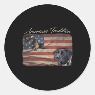 Pegatina Redonda Tradición estadounidense de aves acuáticas Pato Ca