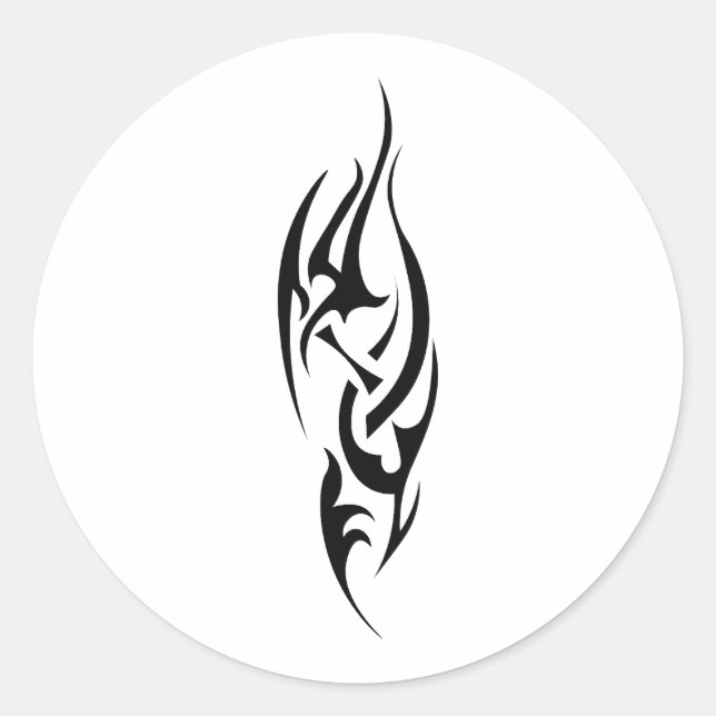 Pegatina Redonda Traditional Tattoo Art Inspired Design (Anverso)