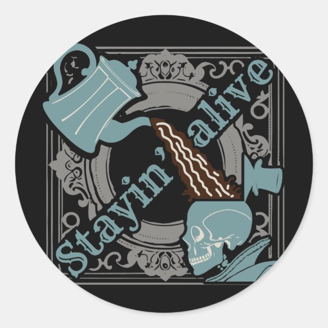 Pegatina Redonda ¡Trae el café! (Anverso)