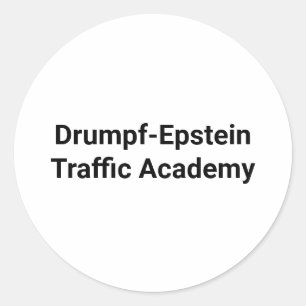 Pegatina Redonda Tráfico de Drumpf-Epstein Hankamer Artjunkhaus