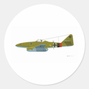 Pegatina Redonda Trago de Messerschmitt Me-262