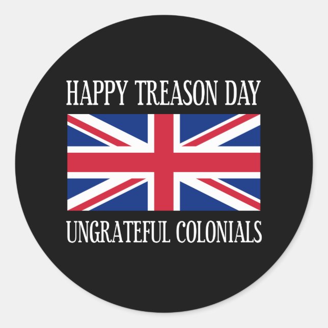 Pegatina Redonda Traición día feliz Colonials 4 de julio (Anverso)