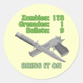 Pegatina Redonda Traigan a los zombies