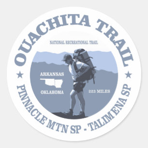 Pegatina Redonda Trail de Ouachita
