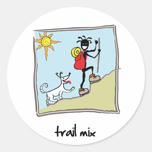 Pegatina Redonda "Trail Mix" (Anverso)