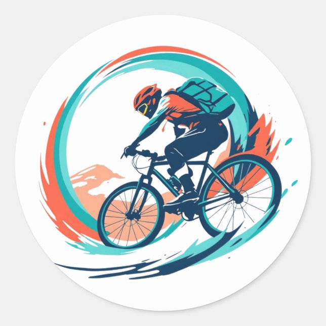 Pegatina Redonda Trail Rider (Anverso)