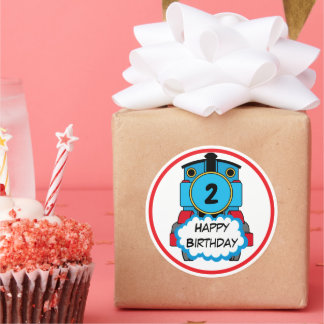 Pegatina Redonda Train Happy Birthday round Sticker
