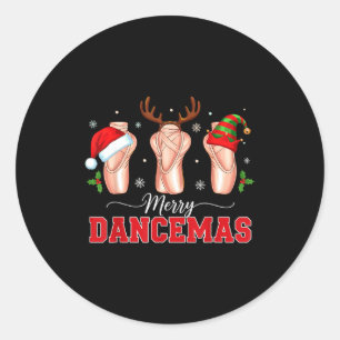Pegatina Redonda Traje de ballet de Navidad Inte Scute Ss Cute Ss,