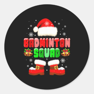 Pegatina Redonda Traje de equipo de bádminton Navidad jugador equip