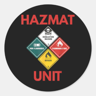 Pegatina Redonda Traje de unidad Hazmat Cosplay Halloween Cumpleaño