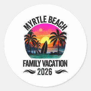 Pegatina Redonda Trajes a juego para vacaciones familiares en Myrtl