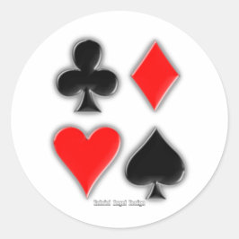 Pegatina Redonda Trajes de tarjetas