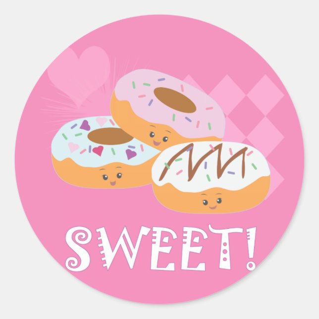 Pegatina Redonda Trajes dulces - ¡Donuts! (Anverso)