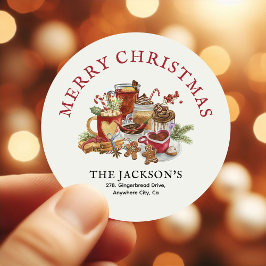 Pegatina Redonda Trajes dulces festivos Navidades Dirección de reto