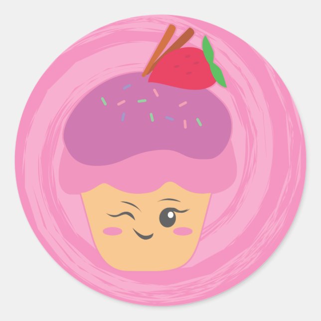 Pegatina Redonda Trajes dulces - ¡Pasteles! (Anverso)