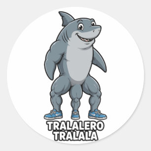 Pegatina Redonda Tralalero Tiburón Meme