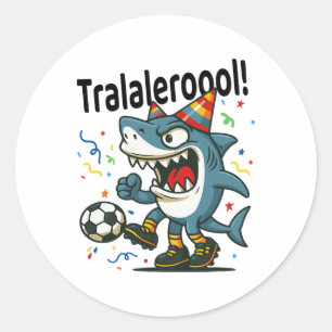 Pegatina Redonda Tralalero Tralala Cumpleaños de Fútbol Rotura Cere