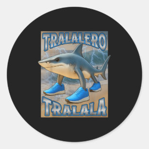 Pegatina Redonda Tralalero Tralala Italiano Brainrot Meme Cumpleaño