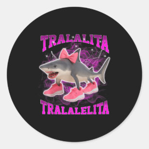 Pegatina Redonda Tralalita Tralalelita Funny Italiano Brainrot Hall