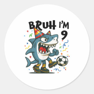 Pegatina Redonda Tralero Tralala Niño Brainrot Italiano Fútbol 9