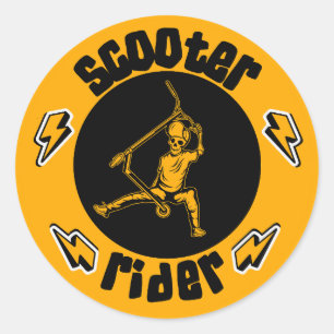 Pegatina Redonda Trámites para motociclistas libres Pro Scooter