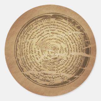 Pegatina Redonda Trampa del diablo Encanto Mágico Asirio