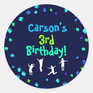 Pegatina Redonda Trampoline o Bass Fiesta Cupcake Topper