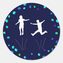 Pegatina Redonda Trampoline o Bass Fiesta Cupcake Topper