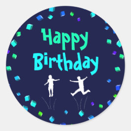 Pegatina Redonda Trampoline o Bass Fiesta Cupcake Topper