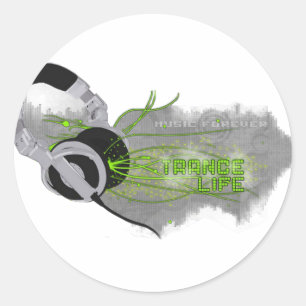 Pegatina Redonda Trance